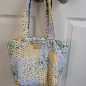 Yellow and Blue Floral Tote